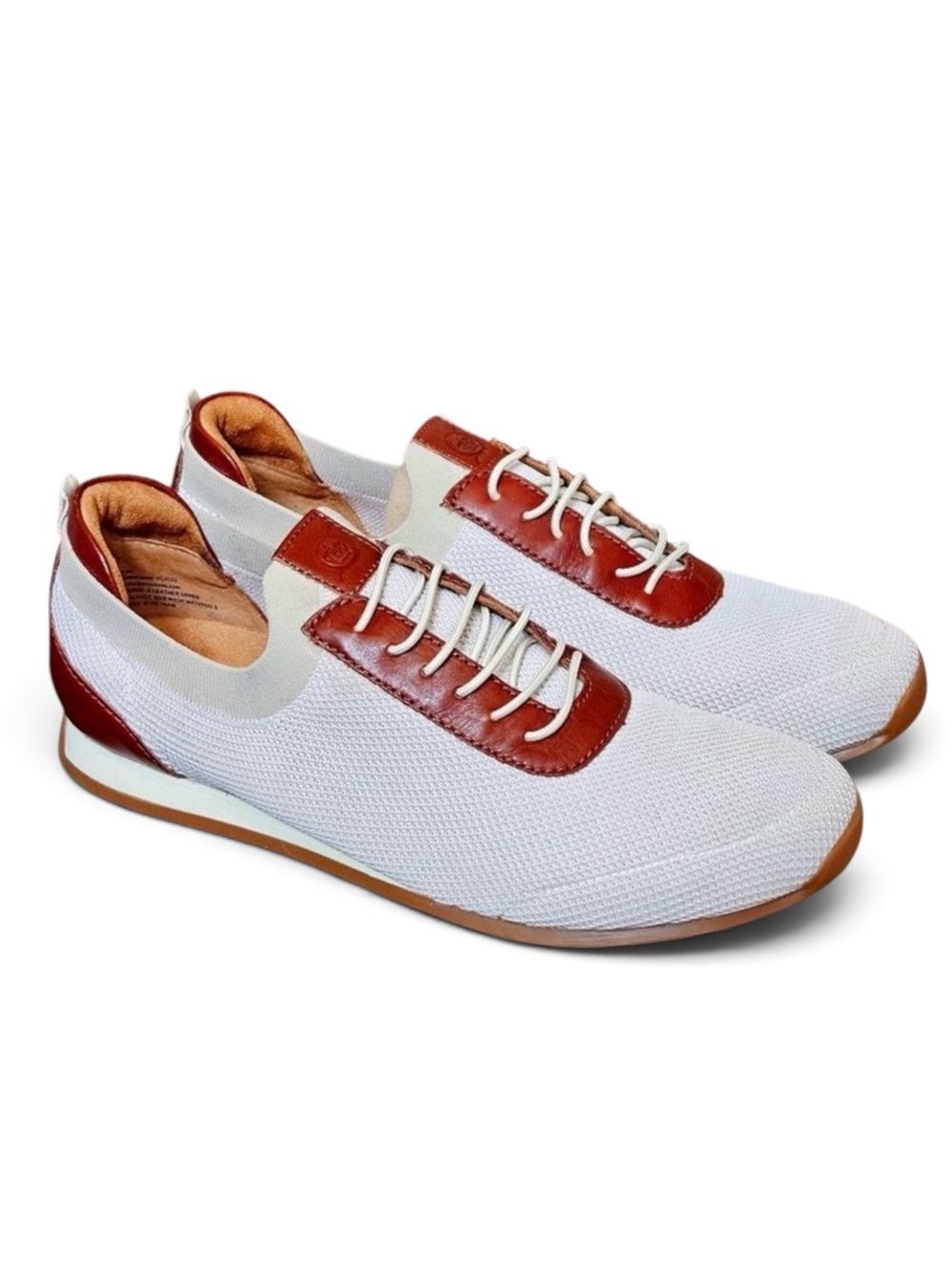 NEW Born Barrett Knit Slip-On Sneakers Golf Tan/White Mens Size 11 NWT